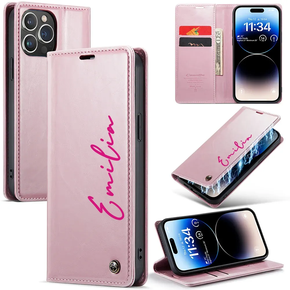 Personalised Monogram Card Holder Magnetic Wallet Phone Case