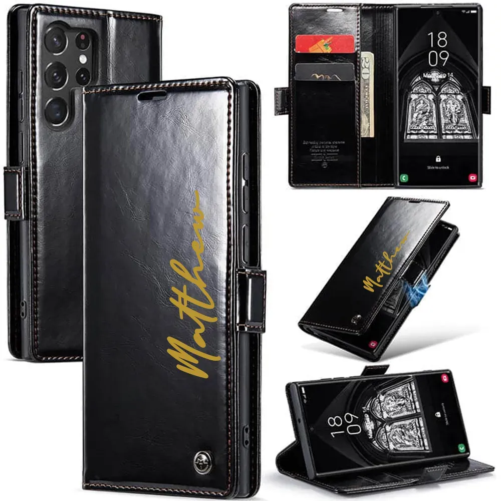 Personalised Monogram Card Holder Magnetic Wallet Phone Case