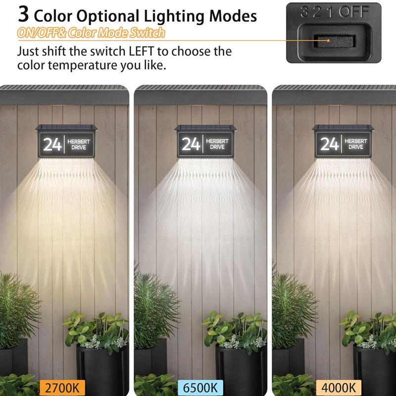 Aangepast zonne-LED-verlicht huisnummerbord