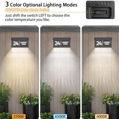 Aangepast zonne-LED-verlicht huisnummerbord