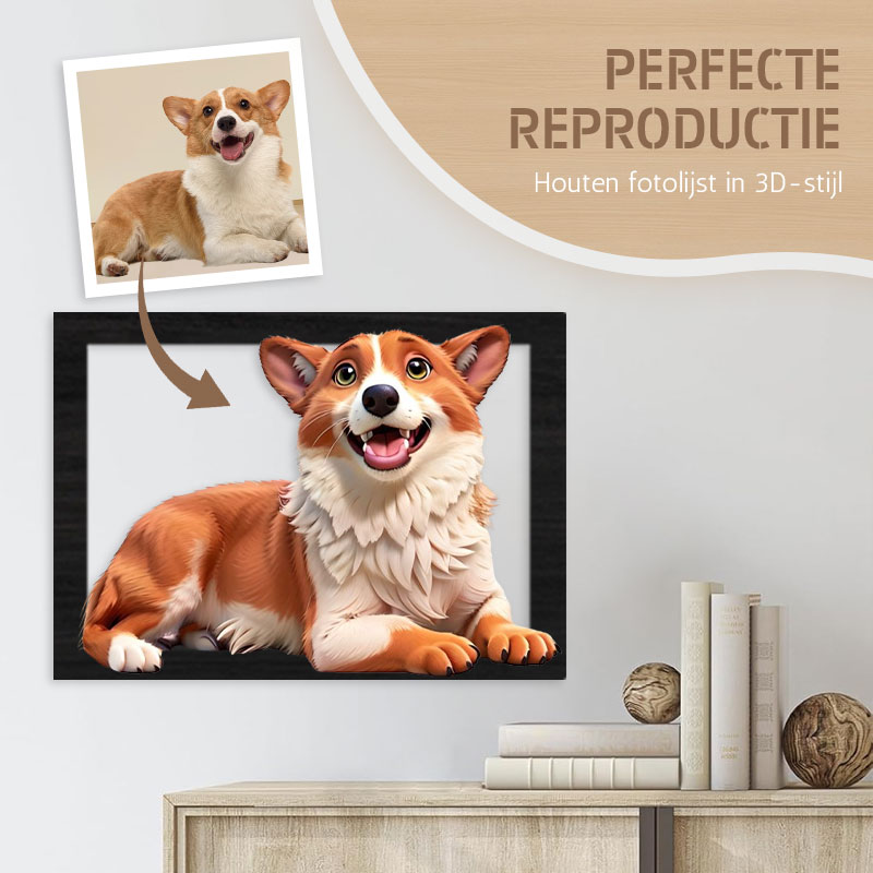 Aangepaste 3D Cartoon Stijl Houten Fotolijst – Transformeer Uw Herinneringen in Kunst!⏰49% korting op de laatste dag