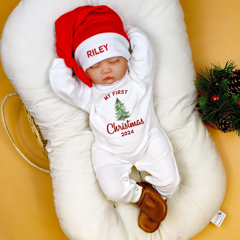 Gepersonaliseerde baby-kerstpyjamaset