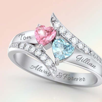 I Love You Forever - Personalized Promise Birthstones Ring