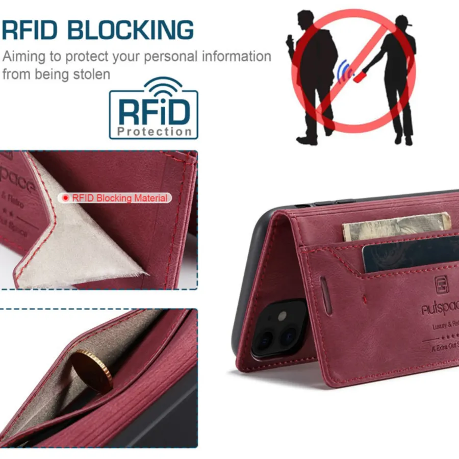 Personalised Monogram Card Holder Magnetic Wallet Phone Case