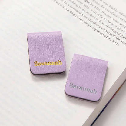 Personalized Minimalist Magnetic Leather Bookmark with Engraved Name Birthday Graduation Gift for Book Lovers Bookworm