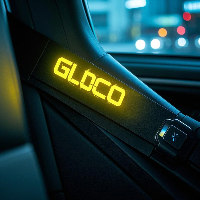 Custom Glow-in-the-Dark Seat Belt Stickers - Available in Multiple Colors