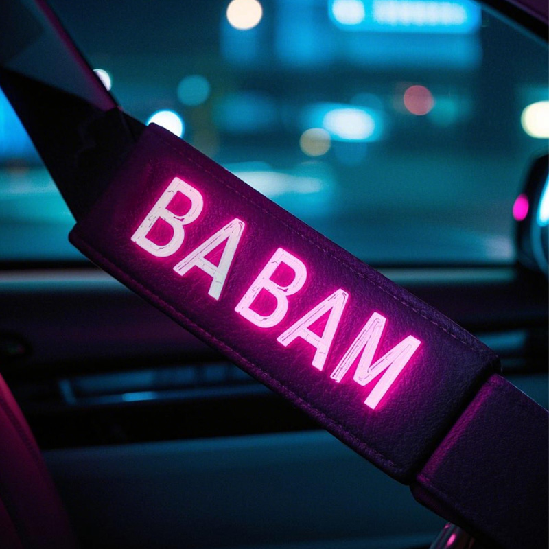 Custom Glow-in-the-Dark Seat Belt Stickers - Available in Multiple Colors