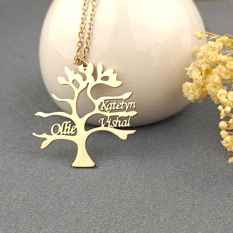 Gepersonaliseerde gegraveerde familienaamketting, gepersonaliseerde naamketting, familienaamketting, kerstcadeau, cadeau voor moeder