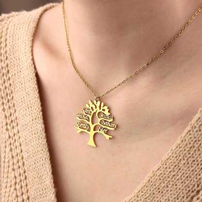 Gepersonaliseerde gegraveerde familienaamketting, gepersonaliseerde naamketting, familienaamketting, kerstcadeau, cadeau voor moeder