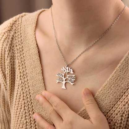 Gepersonaliseerde gegraveerde familienaamketting, gepersonaliseerde naamketting, familienaamketting, kerstcadeau, cadeau voor moeder