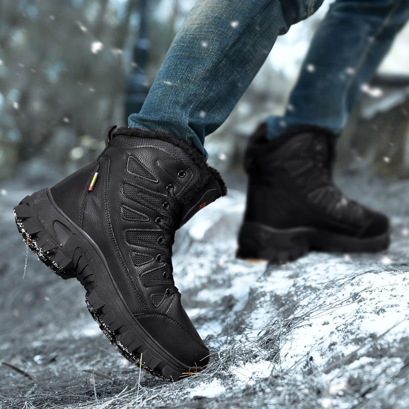 (🎁Free Socks Giveaway🧦) Men Combat Boots Waterproof Non-Slip Hiking Boots Anti-Puncture Anti-Sprain Work Boots