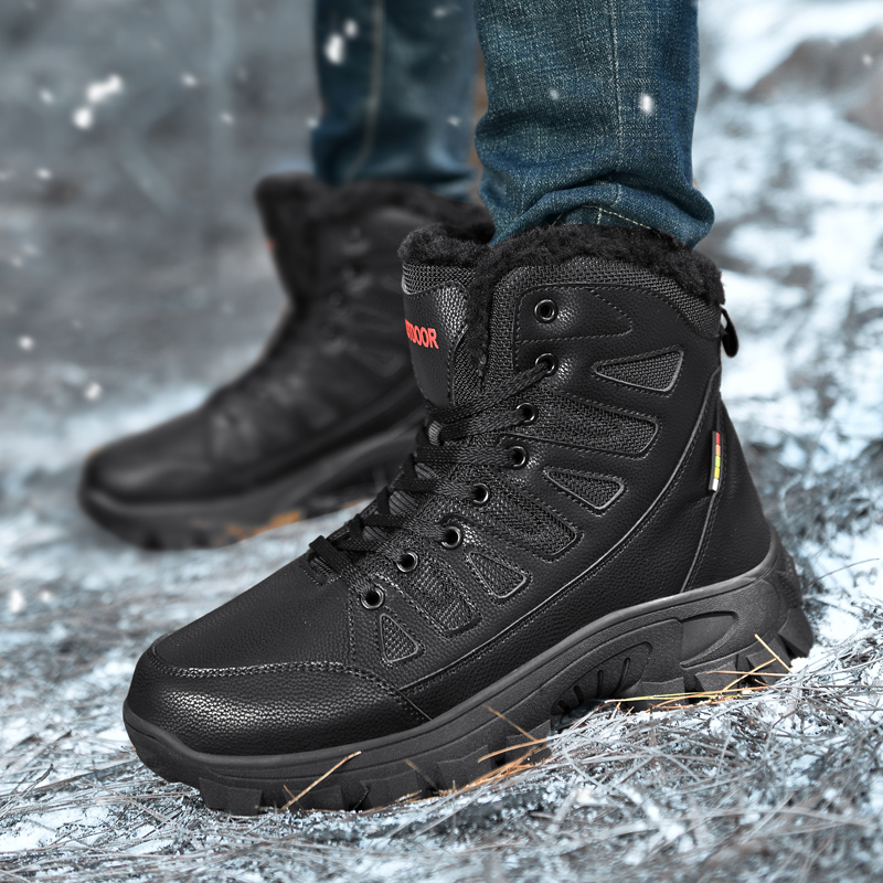 (🎁Free Socks Giveaway🧦) Men Combat Boots Waterproof Non-Slip Hiking Boots Anti-Puncture Anti-Sprain Work Boots