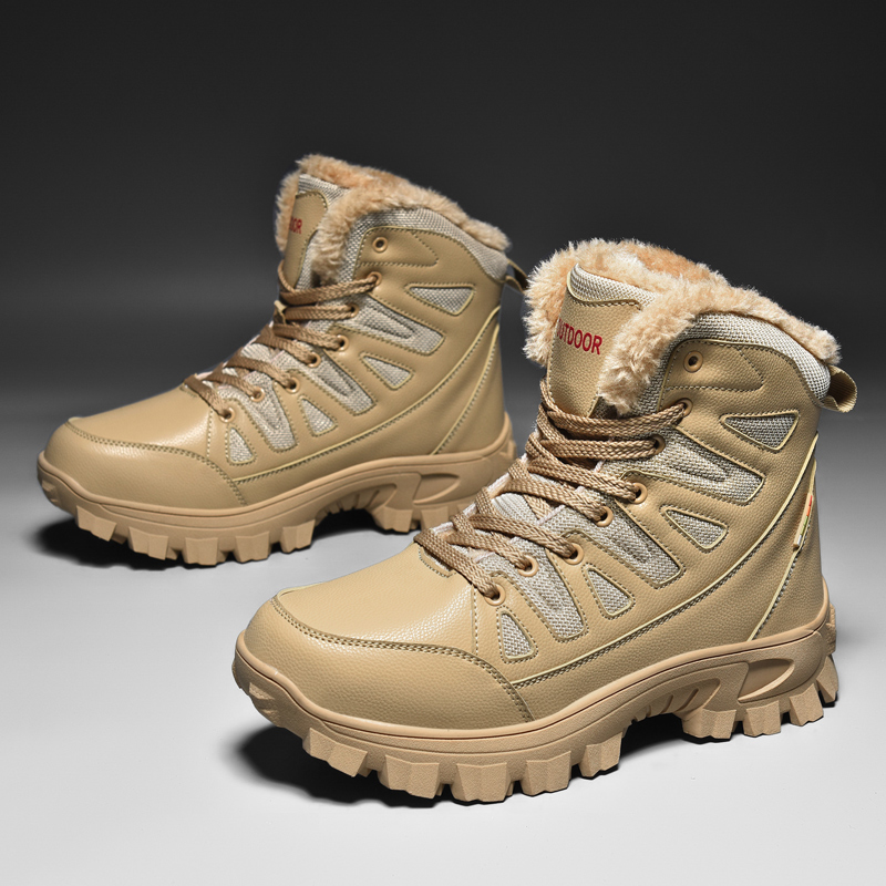 (🎁Free Socks Giveaway🧦) Men Combat Boots Waterproof Non-Slip Hiking Boots Anti-Puncture Anti-Sprain Work Boots