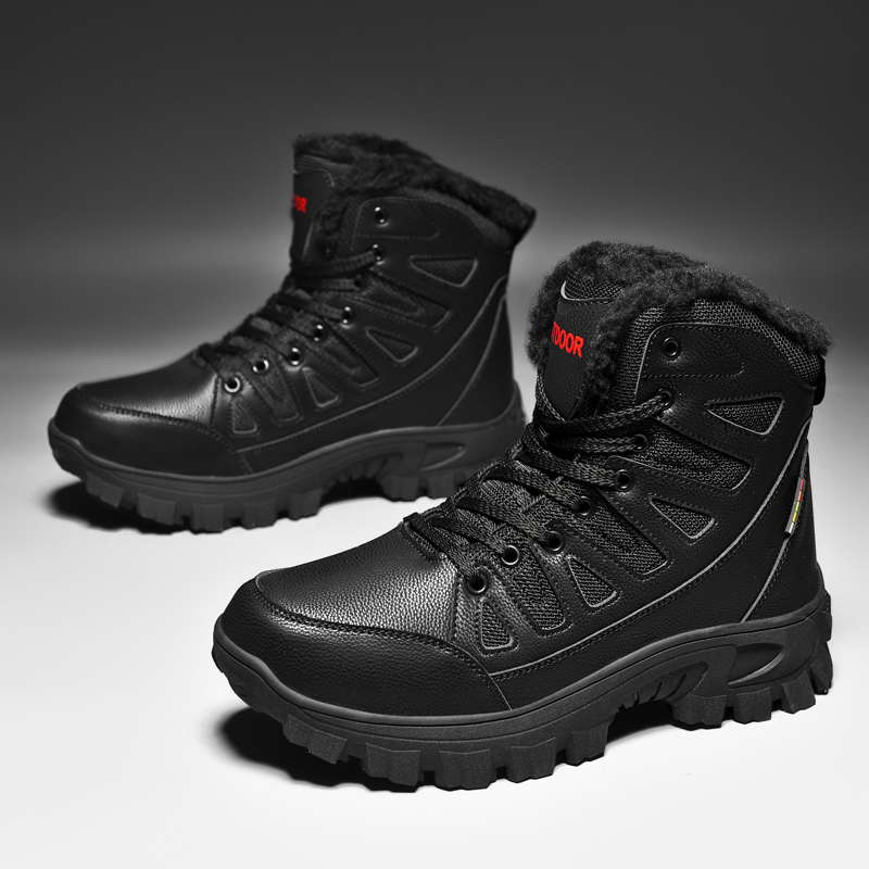 (🎁Free Socks Giveaway🧦) Men Combat Boots Waterproof Non-Slip Hiking Boots Anti-Puncture Anti-Sprain Work Boots