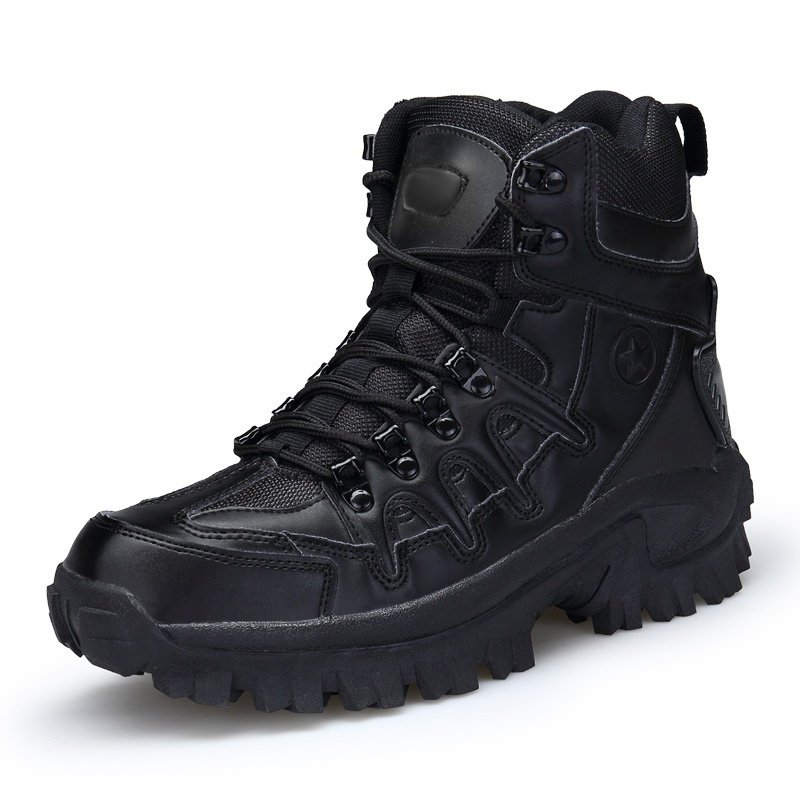 Men Military Combat Boots Waterproof Non-Slip Hiking Boots Anti-Puncture Work Boots