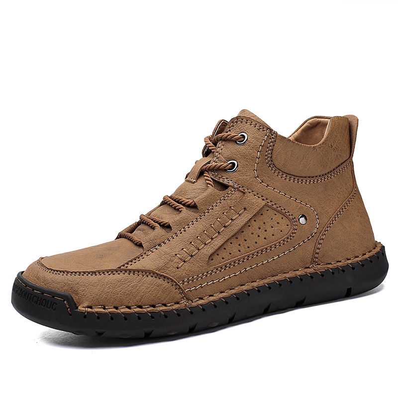 💥Last day deals 70% OFF💥Men's Outdoor Leather Hand-Stitched Non-Slip Waterproof Arch Support Boots