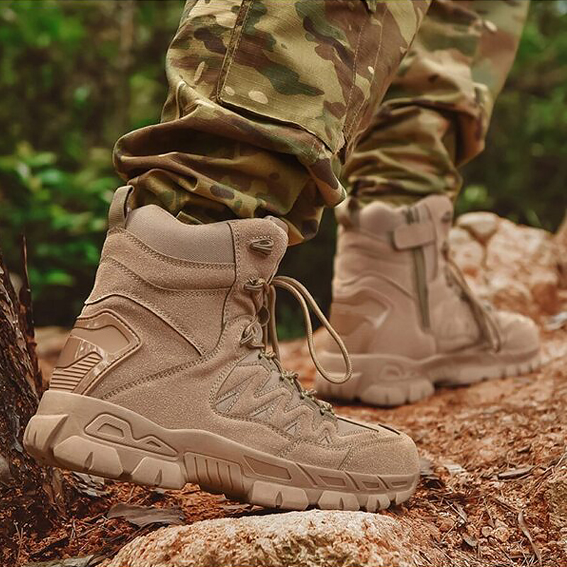 Men Outdoor Desert Tactical Combat Boots Waterproof Non-Slip Hiking Boots (Durability Upgrade)