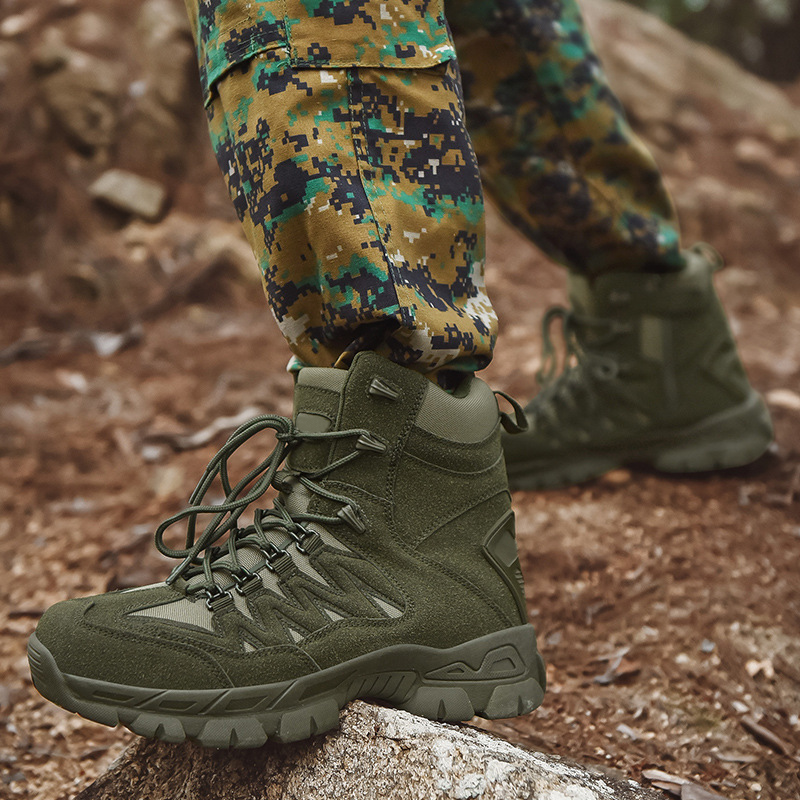 Men Outdoor Desert Tactical Combat Boots Waterproof Non-Slip Hiking Boots (Durability Upgrade)