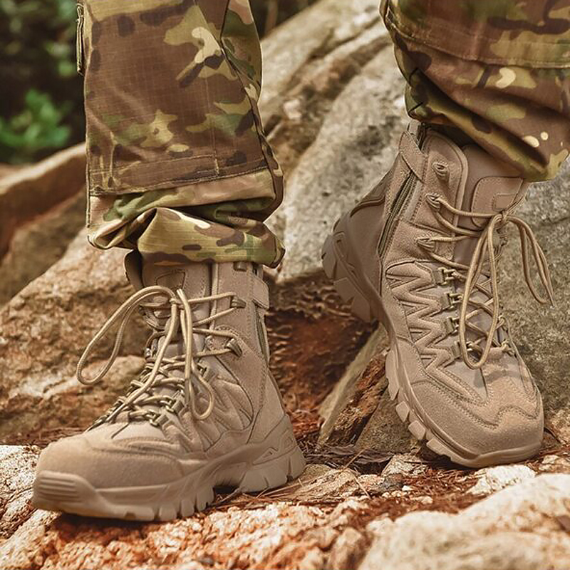 Men Outdoor Desert Tactical Combat Boots Waterproof Non-Slip Hiking Boots (Durability Upgrade)