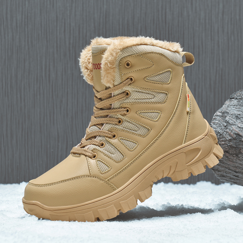 (🎁Free Socks Giveaway🧦) Men Combat Boots Waterproof Non-Slip Hiking Boots Anti-Puncture Anti-Sprain Work Boots