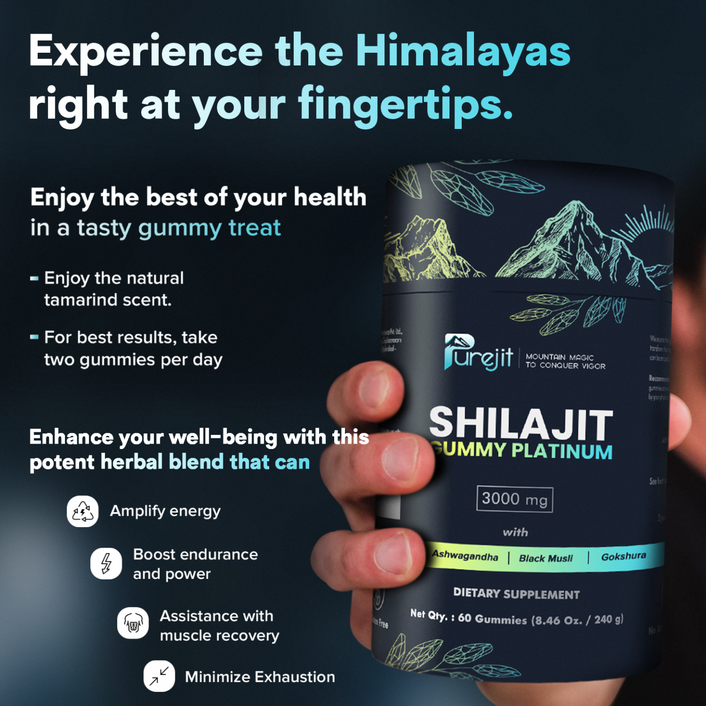 PUREJIT© 100% SHILAJIT GUMMY PLATINUM