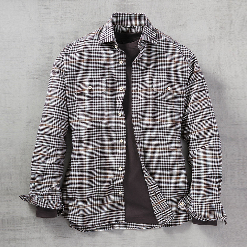 Thick Textured Retro Plaid Shirt