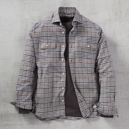 Thick Textured Retro Plaid Shirt