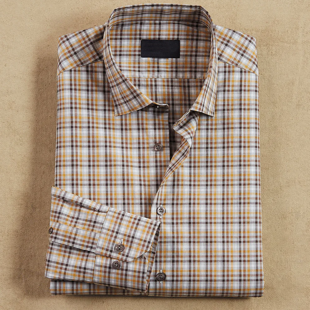 Striped Check Long-Sleeved Shirt