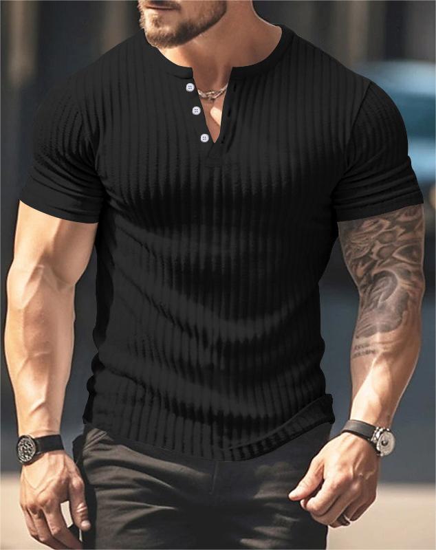 Short-Sleeved V-Neck Slim-Fit Short Sleeves