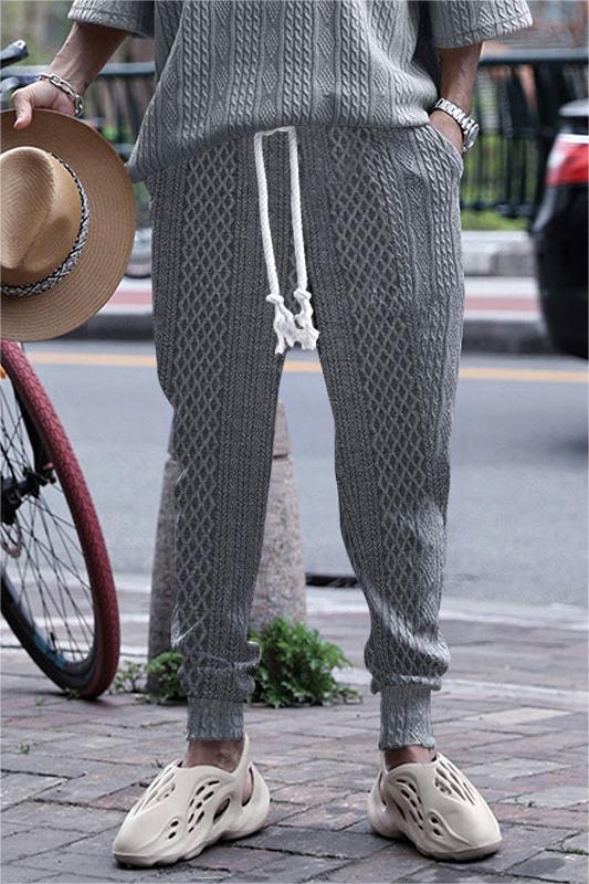 Spring And Summer Casual Jacquard Drawstring Pants