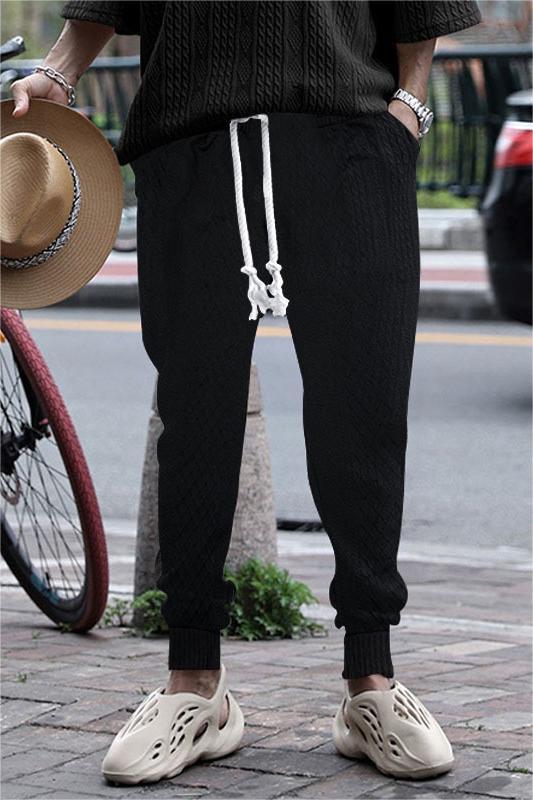Spring And Summer Casual Jacquard Drawstring Pants