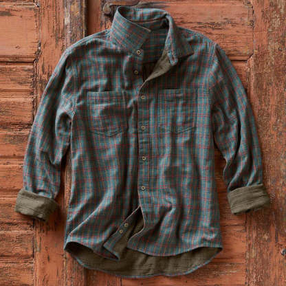 Casual Plaid Pocket Shirt