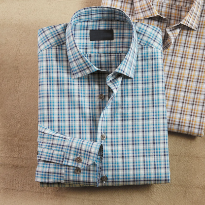Striped Check Long-Sleeved Shirt