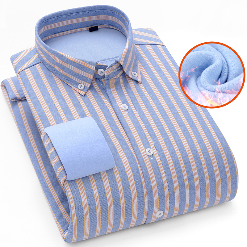 Thermal Lined Colorblock Stripe Button Shirt