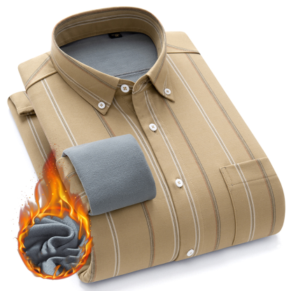 Comfortable Lapel Striped Shirt