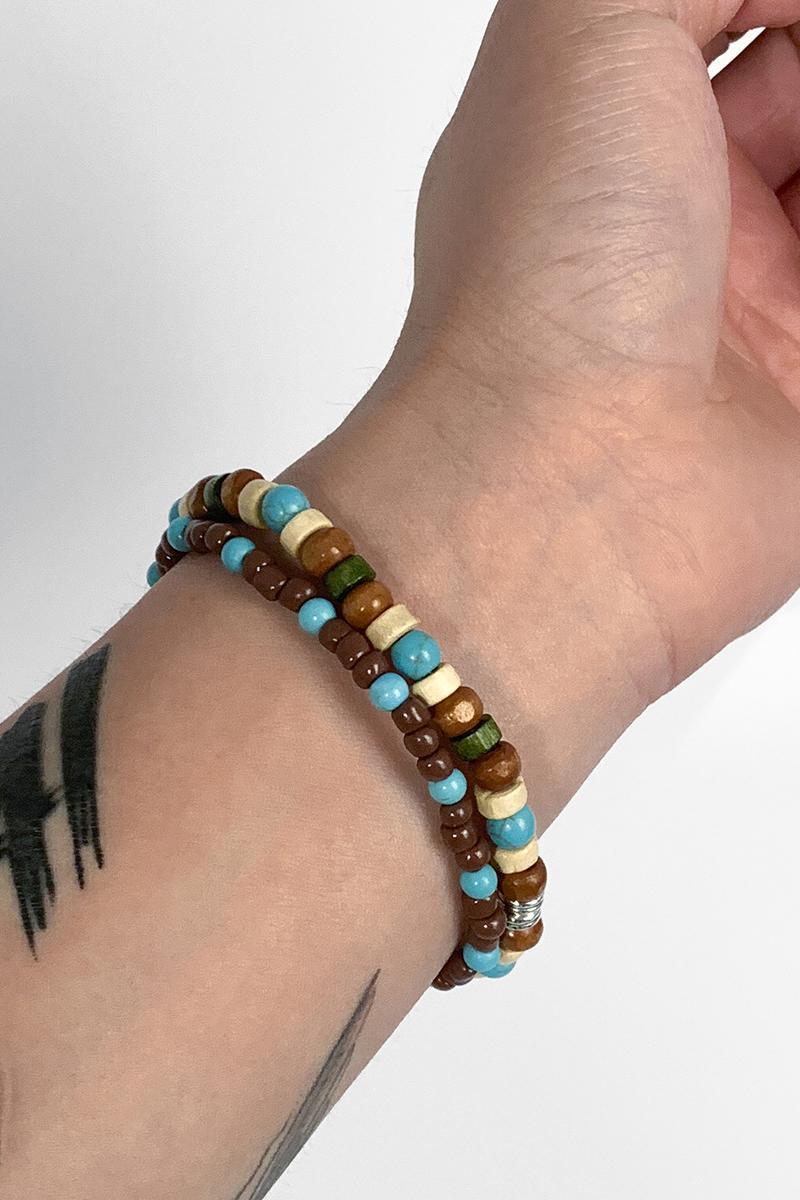 Turquoise Wooden Bead Bracelet