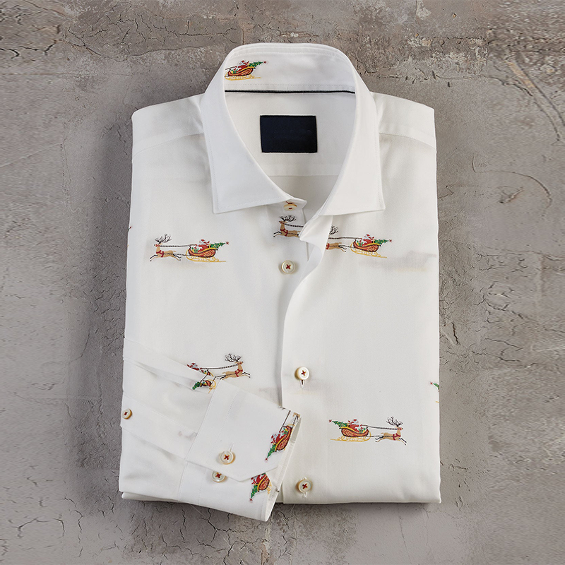 Santa Sleigh Print Shirt