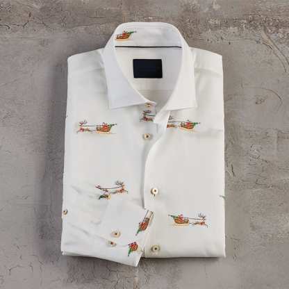 Santa Sleigh Print Shirt