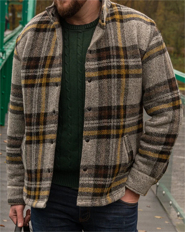 Warm Wool Plaid Jacket