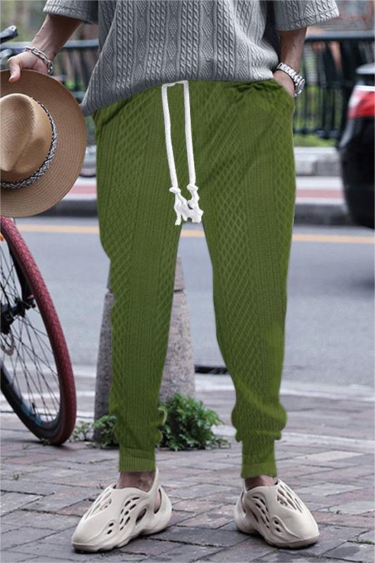Spring And Summer Casual Jacquard Drawstring Pants