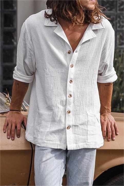 Loose Casual Cuban Lapel Shirt