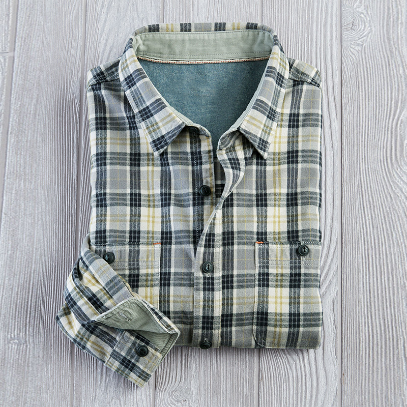 Gentleman Style Three-Color Check Shirt