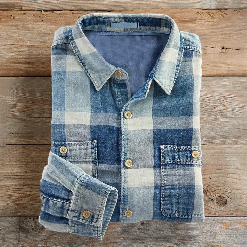 Casual Check Pocket Wash Shirt