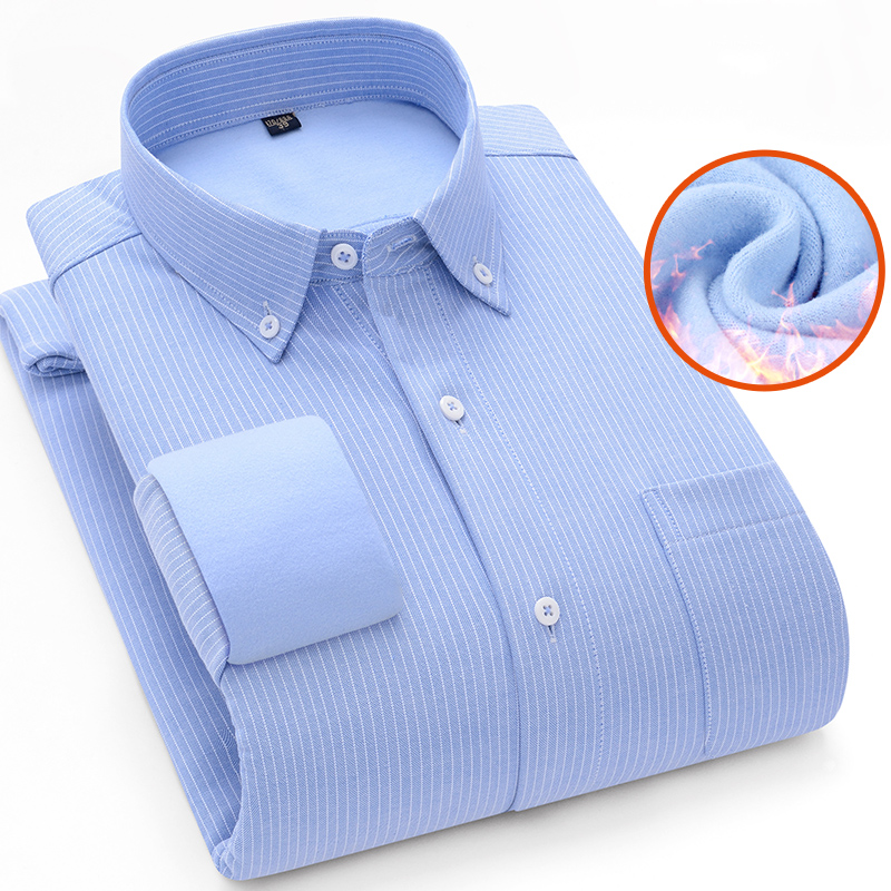 Thermal Lined Striped Button-Up