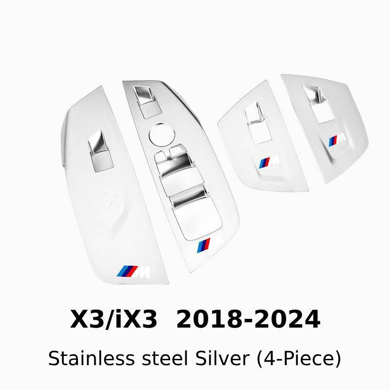 Asign Carbon Fiber & Stainless Steel Window Switch Frame Covers for BMW 1-7 Series, X1-X5 – 4PCS Interior Upgrade