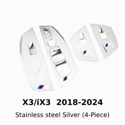 Asign Carbon Fiber & Stainless Steel Window Switch Frame Covers for BMW 1-7 Series, X1-X5 – 4PCS Interior Upgrade