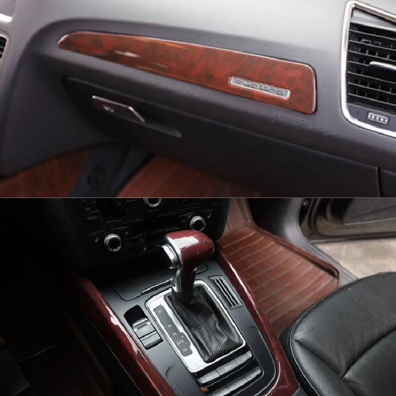 Asign Audi Q5 10-18 Carbon Fiber-Look & Walnut Interior Trim Kit - Center Console, Gear Shift, Cup Holder Accent