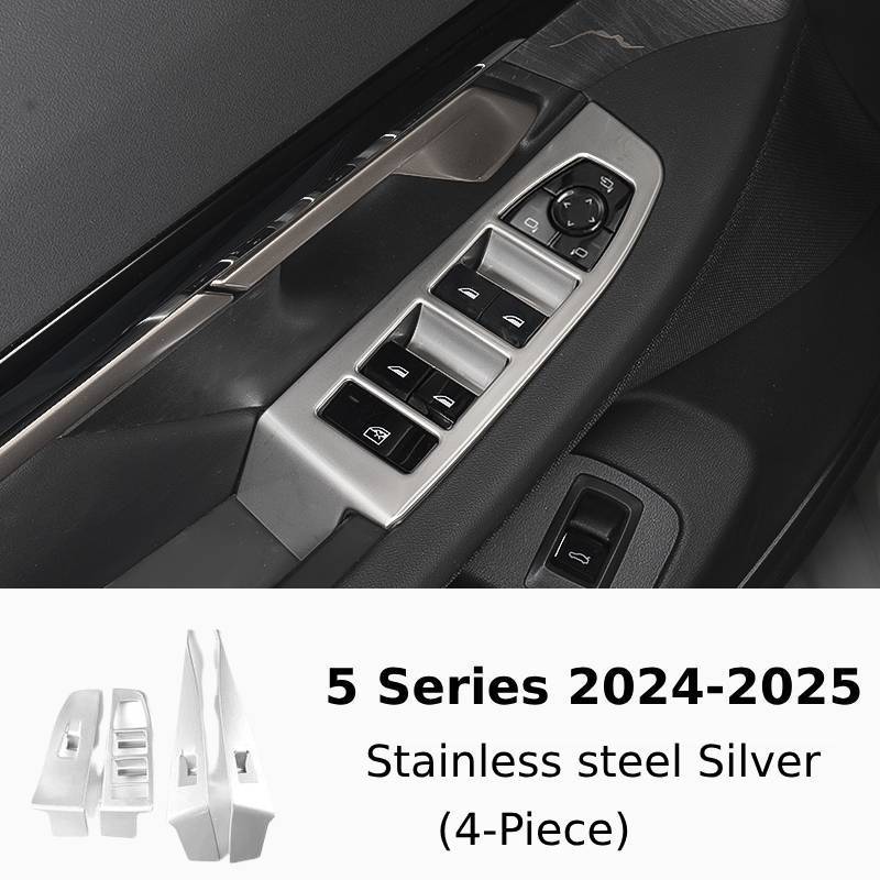 Asign Carbon Fiber & Stainless Steel Window Switch Frame Covers for BMW 1-7 Series, X1-X5 – 4PCS Interior Upgrade