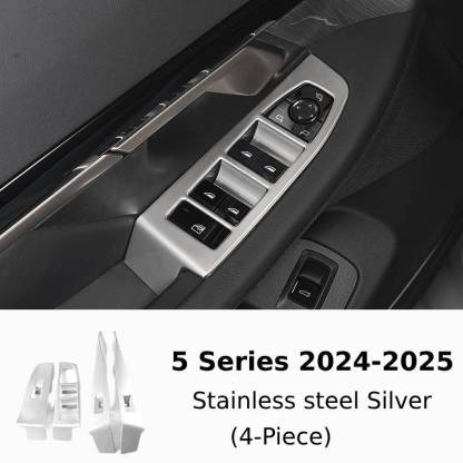 Asign Carbon Fiber & Stainless Steel Window Switch Frame Covers for BMW 1-7 Series, X1-X5 – 4PCS Interior Upgrade