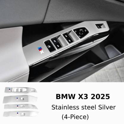 Asign Carbon Fiber & Stainless Steel Window Switch Frame Covers for BMW 1-7 Series, X1-X5 – 4PCS Interior Upgrade